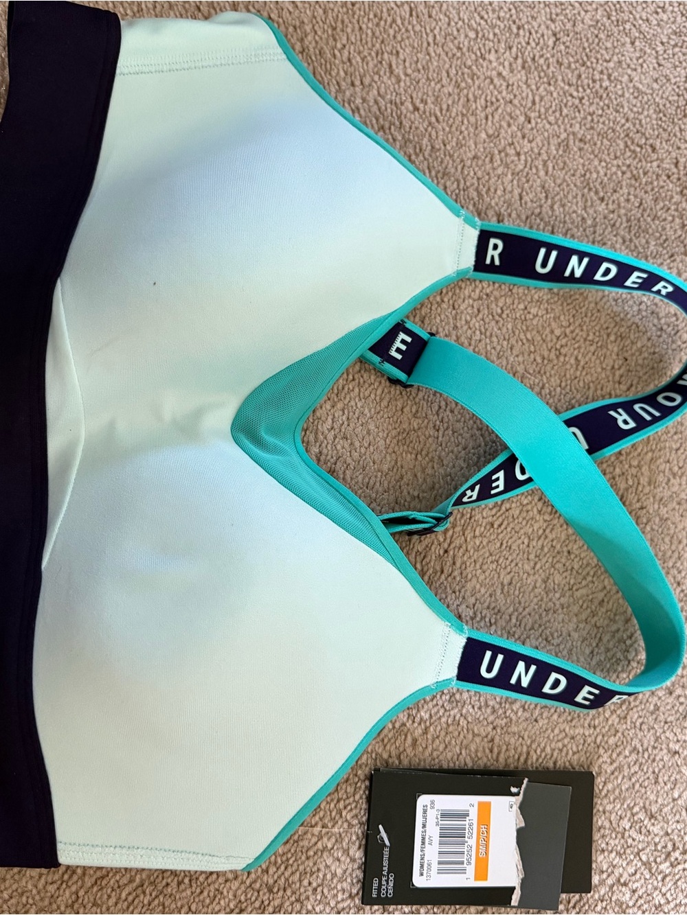 Under Armour Mint and Black Sports Bikini Top with Branded Straps